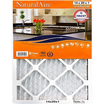 Natural Aire Air Cleaning Filter, Odor Eliminator with Baking Soda, 14 x 20 x1