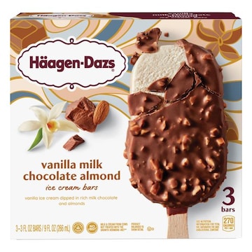 Haagen-Dazs Vanilla Milk Chocolate Almond Ice Cream Snack Bars