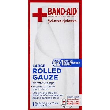 Band-Aid Gauze, Rolled, Large
