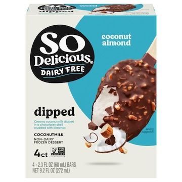 So Delicious Dairy Free Dipped Frozen Dessert, Non-Dairy, Coconut Almond