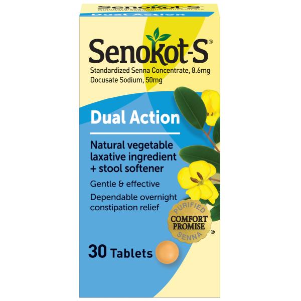 Senokot-S Laxative Ingredient + Stool Softener, Natural Vegetable