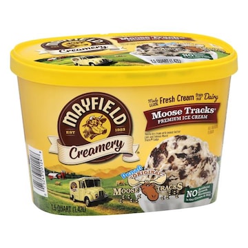 Mayfield Creamery Ice Cream, Premium, Moose Tracks
