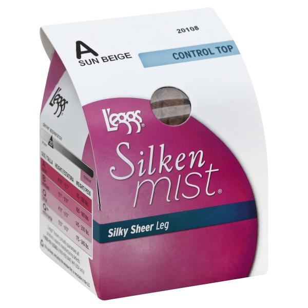 L'eggs Silken Mist Pantyhose, Silky Sheer Leg, Control Top, Sheer Toe ...