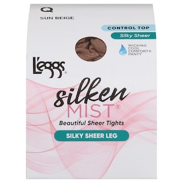 L'eggs Silken Mist Sheer Tights, Beautiful, Silky Sheer Leg, Sun Beige, Q