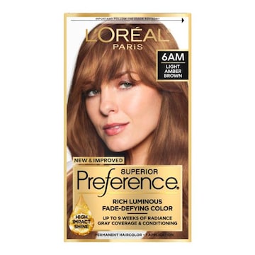 L'Oreal Paris Superior Preference Fade-Defying Permanent Hair Color 6AM Light Amber Brown