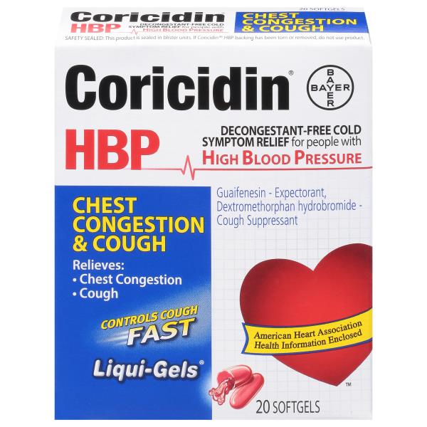 Coricidin HBP Chest Congestion & Cough, Softgels | Publix Super Markets