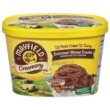 Mayfield Creamery Ice Cream, Premium, Moose Tracks