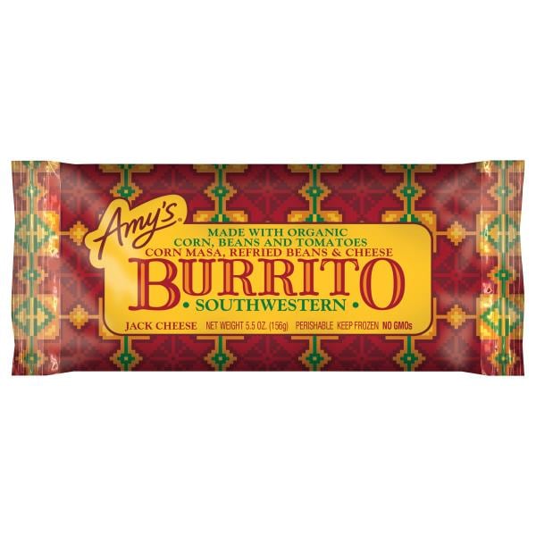 Amy's Frozen Southwestern Burrito, Made with Organic Corn, Beans