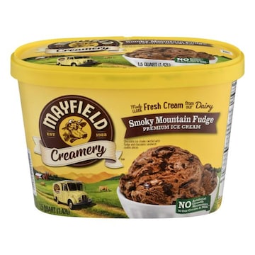 Mayfield Creamery Ice Cream, Premium, Smoky Mountain Fudge