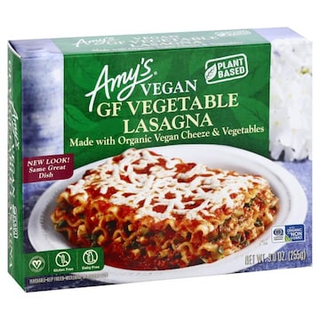 Amy's Frozen Vegan Vegetable Lasagna With Daiya Cheeze, Gluten free, 9 oz.