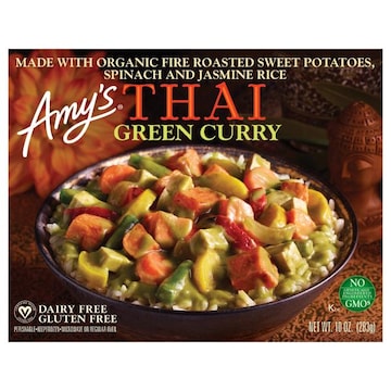 Amy's Frozen Thai Green Curry Asian Meal, Vegan, Gluten Free, 10 oz.