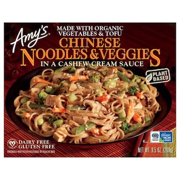 Amy's Amy’s Frozen Entrées, Chinese Noodles & Veggies in a Cashew Cream Sauce, 9.5 oz.