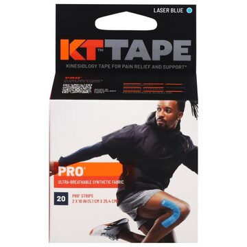 KT Tape Pro Therapeutic Tape, Laser Blue, 10 Inch Precut