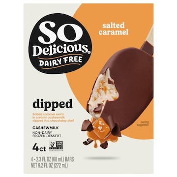 So Delicious Dairy Free Non-Dairy Cashewmilk Dipped Salted Caramel Frozen Dessert