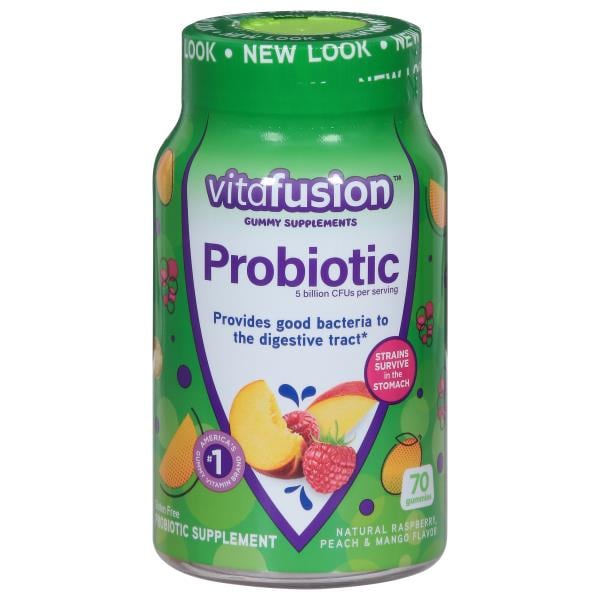 Vitafusion Probiotic, Natural Raspberry, Peach & Mango Flavor