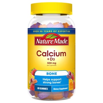 Nature Made Calcium, with D3, 500 mg, Gummies, Cherry, Orange & Strawberry