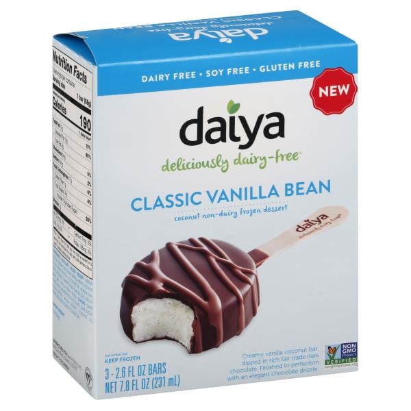Daiya Frozen Dessert Bars, NonDairy, Classic Vanilla Bean, 4 Pack Publix Super Markets