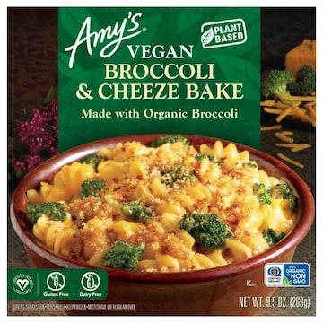 Amy's Frozen Bowls, Vegan Broccoli & Cheeze Bake, Gluten free, 9.5 oz.