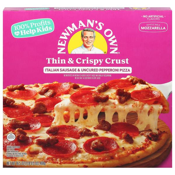 Newman's Own Pizza, Thin and Crispy Crust, Italian Sausage & Uncured
