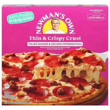 Newman's Own Pizza, Thin & Crispy Crust, Italian Sausage & Uncured Pepperoni