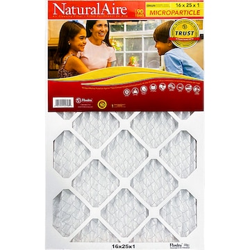 Natural Aire Air Cleaning Filter, Microparticle, 16 x 25 x 1