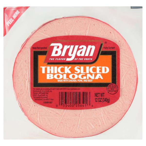Bryan Bryan® Thick Sliced Bologna Deli Lunch Meat, 12 oz Publix Super