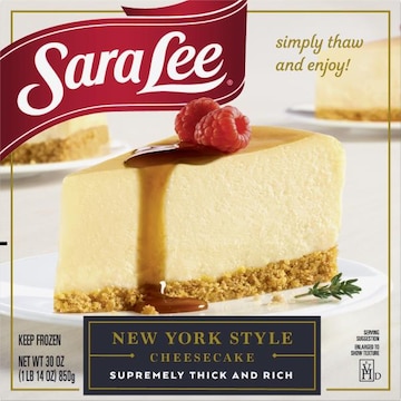 Sara Lee New York Style Cheesecake from the Kitchens of Sara Lee!™ Made with only our finest ingredients, our thick and rich cheesecake starts with a delicious