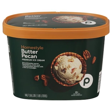 Publix Ice Cream, Butter Pecan, Homestyle, Premium