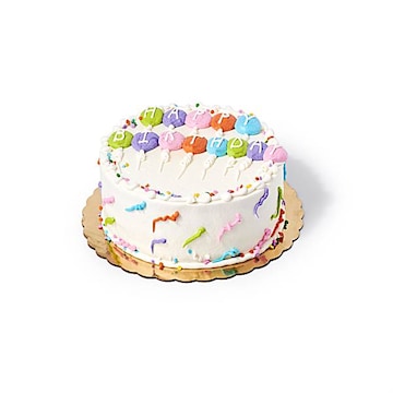 8in Vanilla Buttercream Balloon Birthday Cake