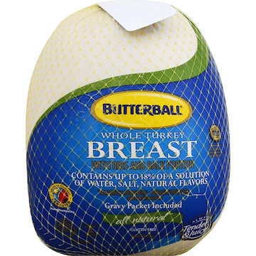 Butterball Turkey, Breast, Whole, with Ribs and Back Portion