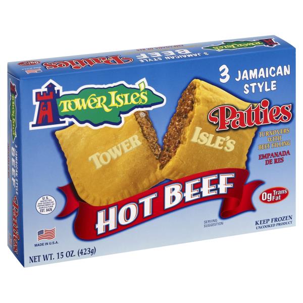 Tower Isles Turnovers, with Beef Filling, Hot Beef, Jamaican Style