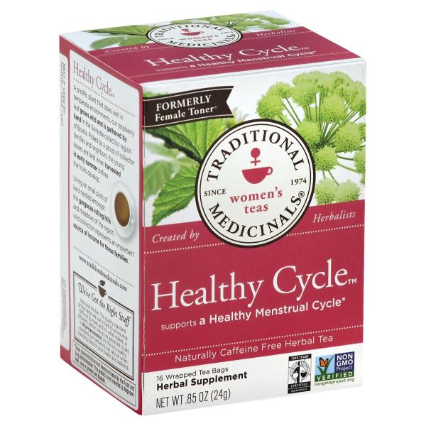 Traditional Medicinals Herbal Tea, Healthy Cycle, Naturally Caffeine
