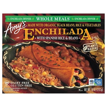 Amy's Amy's Frozen Whole Meals, Enchilada with Spanish Rice & Beans, Gluten Free, 10 oz.