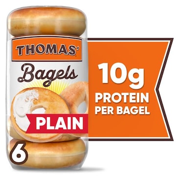 Thomas' Plain Bagels, 6 count, 20 oz