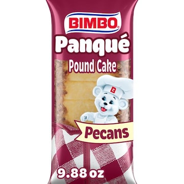 Bimbo Plain Pound Cake with Pecans, Individual, 9.88 oz