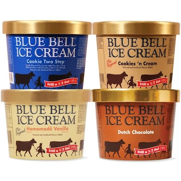 Blue Bell Gold Rim Ice Cream Half Gallon, Assorted Flavors