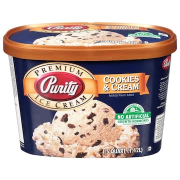 Purity Ice Cream, Premium, Cookies & Cream