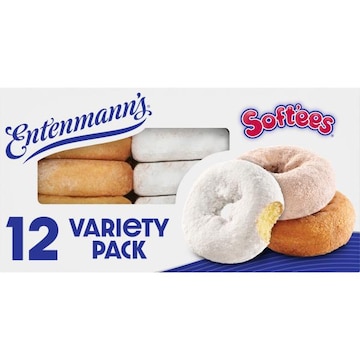 Entenmann's Soft'ees Variety Pack Plain Donuts, 12 count, 18.5 oz