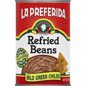 La Preferida Refried Beans, with Mild Green Chiles