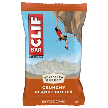 Clif Bar CLIF BAR - Crunchy Peanut Butter - Made with Organic Oats - Energy Bars - Non-GMO - Plant Based Protein Bars (1 Count)