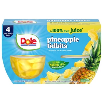 Dole in 100% Fruit Juice Pineapple Tidbits