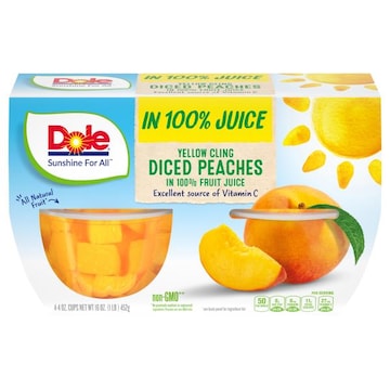 Dole Diced Peaches in 100% Fruit Juice, Yellow Cling