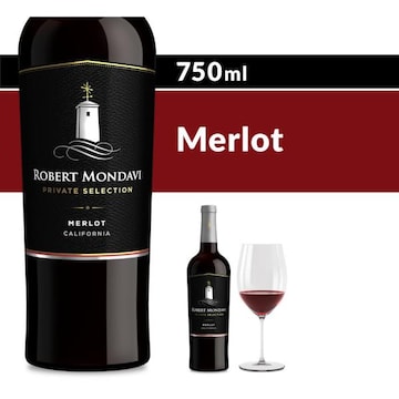 Robert Mondavi Private Selection Merlot Red Wine Bottle