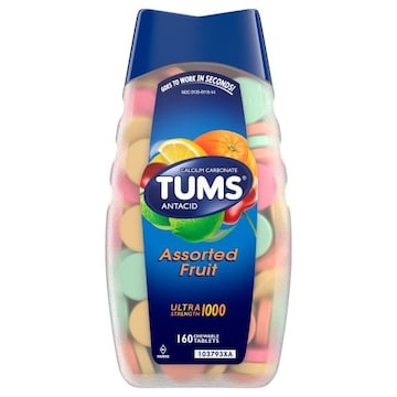 Tums Ultra Strength Chewable Antacid Tablets for Heartburn Relief, Assorted Fruit - 160 Count