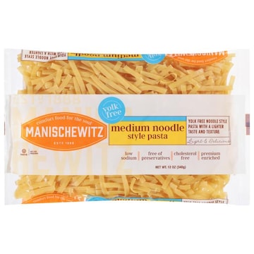 Manischewitz Pasta, Yolk Free, Medium Noodle Style