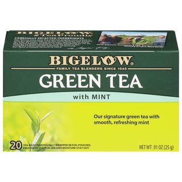 Bigelow Bigelow Green Tea with Mint 20 TB, 20 individually wrapped tea bags