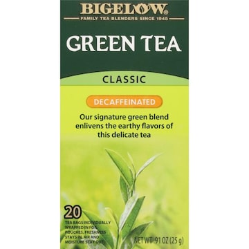 Bigelow Bigelow Green Tea Decaffeinated 20 TB, 20 individually wrapped tea bags