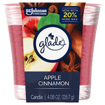 Glade Single Wick Candle, Apple Cinnamon, 4.08 oz, 1 Count