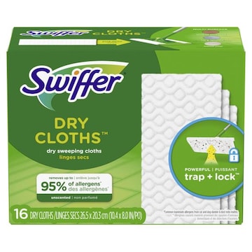 Swiffer Sweeper Dry Sweeping Cloth Refills, Unscented, 16 Count