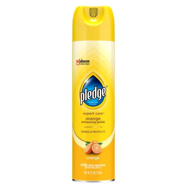 Pledge Enhancing Polish, Wood & Furniture Spray, Orange Scent, 9.7